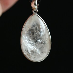 Natural enhydro quartz pendant, 1 Moving bubble, Enhydro crystal pendant gift, Silver pendant, Jewelry pendant gifts，Rainbow crystal pendant