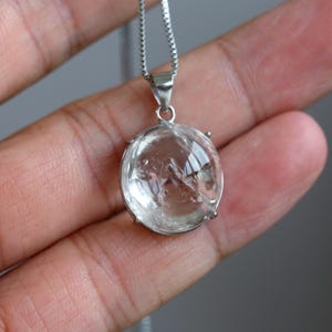 Ciondolo in quarzo enidro naturale, 1 bolla mobile, ciondolo in argento S925, 212