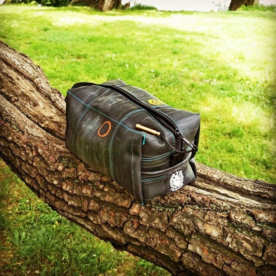 large leather toiletry bag