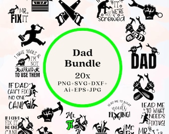 Pacchetto "Vita da papà", file di taglio per la Festa del papà (svg, png, dxf, eps, jpg)