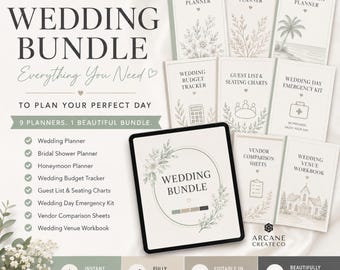 Pacchetto completo per l'organizzazione del matrimonio: sposa, luna di miele, budget, lista degli invitati (download immediato)
