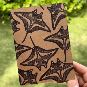 Manta Ray Linocut Greeting Card