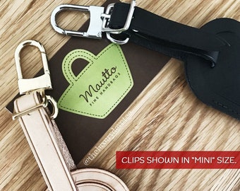 Vachetta Leather Luggage Tag with Clip