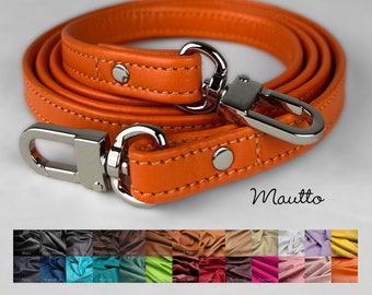 Orange Leather Strap for Halloween Bags, Professional Sporting Events, Music Concerts, Game Day Team Spirit - Customize Color & Clasps