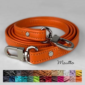 Orange Leather Strap for Halloween Bags, Professional Sporting Events, Music Concerts, Game Day Team Spirit - Customize Color & Clasps