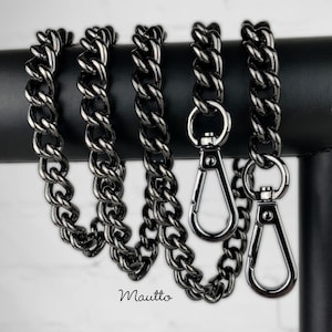 Large Classy Curb Strap GUNMETAL Luxury Chain Bag purse Strap 7 16 12mm Wide Choose Length Hooks clasps Etsy