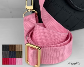 Katoenen canvas band - Verstelbaar (34-55") - 1,5" (inch) breed / comfortabel - Schouder naar crossbody - Kies kleur, clipstijl en hardwareafwerking