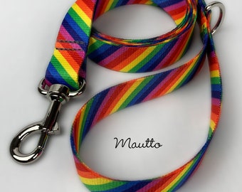 Rainbow Dog Leash for Medium to Large Size Animal/Pet - LGBTQ Pride - 4 Lengths (Short to Extra Long)