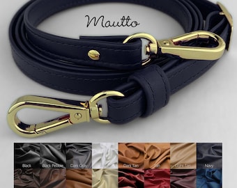 Adjustable Length, Cross Body Purse/Bag Strap - Leather - 55&quot; Max Length / 0.5&quot; Wide - Choose Leather Color & Connector Style