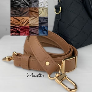 Correa cruzada ajustable - Longitud máxima de 55 pulgadas - Ancho de 1 pulgada - Correa para bolso/cartera de cuero genuino - Elección de color de cuero y ganchos