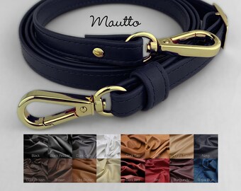 Adjustable Length, Cross Body Purse/Bag Strap - Leather - 55" Max Length / 0.5" Wide - Choose Leather Color & Connector Style