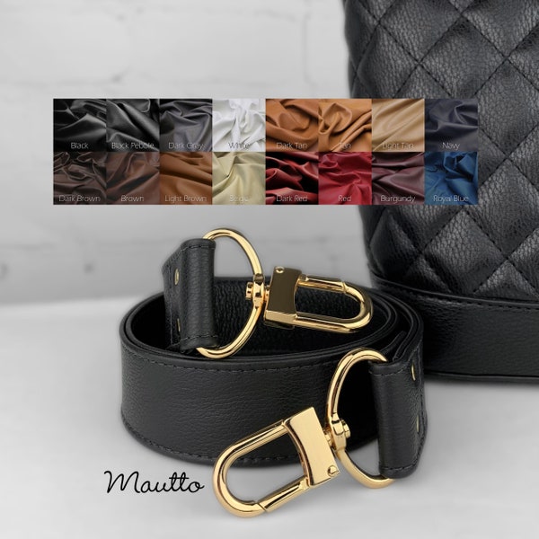Wide, Leather Shoulder Strap - 30 inch Length - 1.5 inch Wide - Bag/Purse Strap - Choose Leather Color & Hook Style