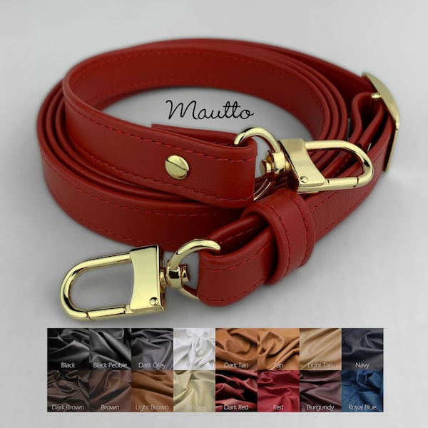 Extra Long, Adjustable Crossbody Purse/Bag Strap - 65" (inch) Max Length, 0.75" (inch) Wide Leather - Choose Leather Color & Connector Style