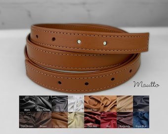 Adjustable Length, Leather Strap - Punched Holes on Ends - 3/4 inch Wide - Shoulder to Crossbody Lengths - Choose Leather Color - Handmade