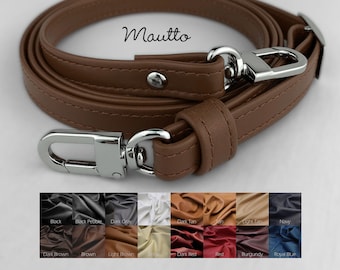 Extra Long, Adjustable Leather Crossbody Strap - 65" Max Length / 0.5" inch Wide - Choose Leather Color & Connector Style