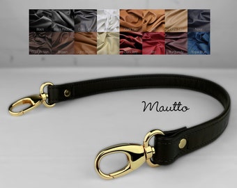 Short Shoulder Strap or Handle - 20" (inch) Length - 0.75" (inch) Wide - Leather Purse/Bag Strap - Choose Leather and Connector Style