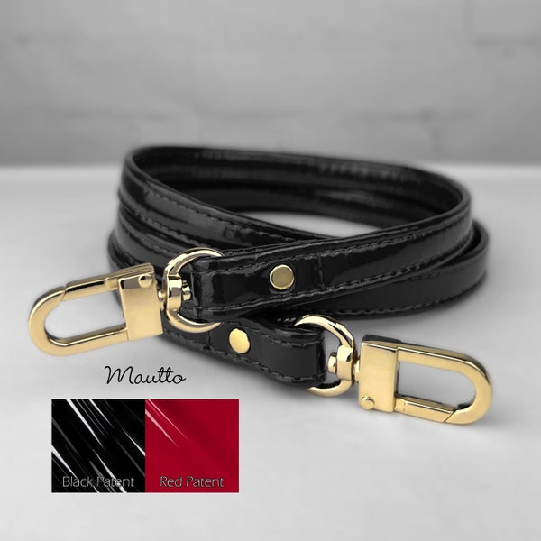 Genuine Patent / Glossy Leather Handbag Strap - 1/2 inch (13mm) Wide - Customize Color, Length & Hardware Style - Handle to Extra Long Strap