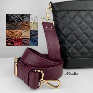 Wide, Adjustable Crossbody Strap - 55 inch Max Length - 1.5 inch Wide - Leather Crossbody Purse/Bag Strap - Choose Leather & Hooks