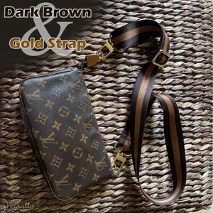 Dark Brown & Gold Strap 1.5 Wide Comfy Nylon 