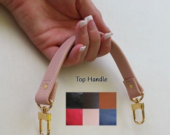 Top Handle for LV Neo Noe Bucket Bag & more - Choose Leather Color - 3/4" (inch) Wide - Gold-tone or Silver-tone #16LG Clasps