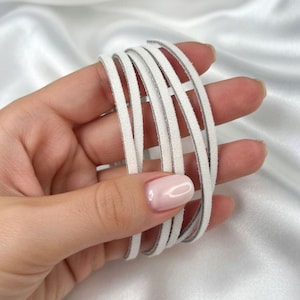 Thick White Leather Lacing: 3mm Wide, 1 Yard - DIY Crafts, Drawstrings