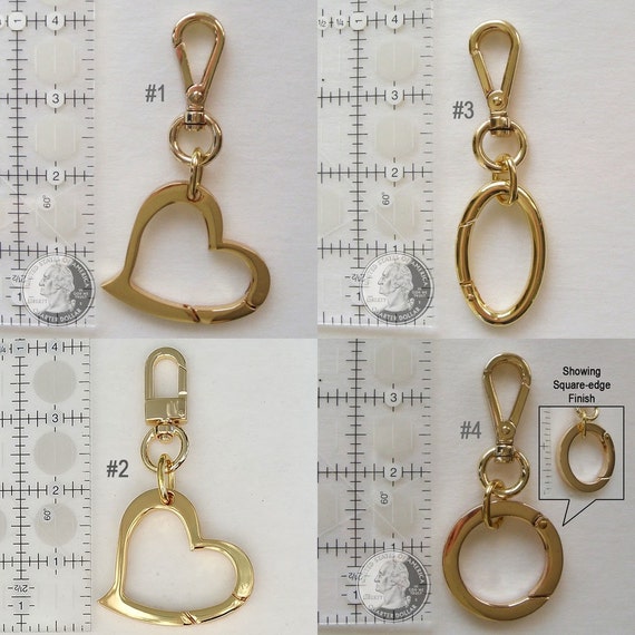 Key Ring/chain Accessory With Swiveling Clip Gold or Nickel 