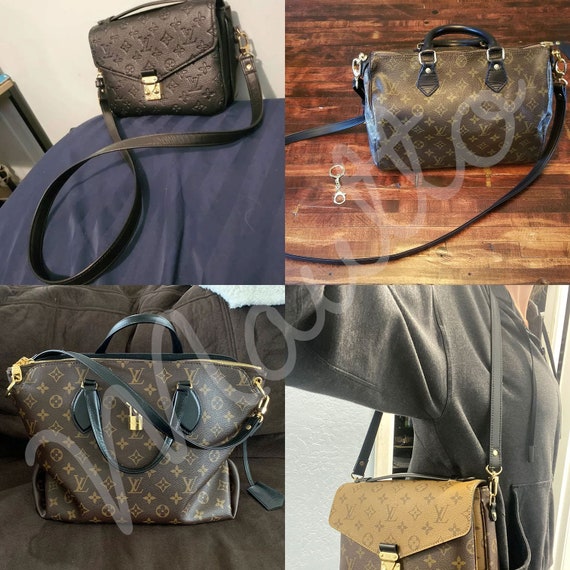 Top Handle for LV Neo Noe Bucket Bag & More Choose Leather Color 3/4 inch  Wide Gold-tone or Silver-tone 16LG Clasps 