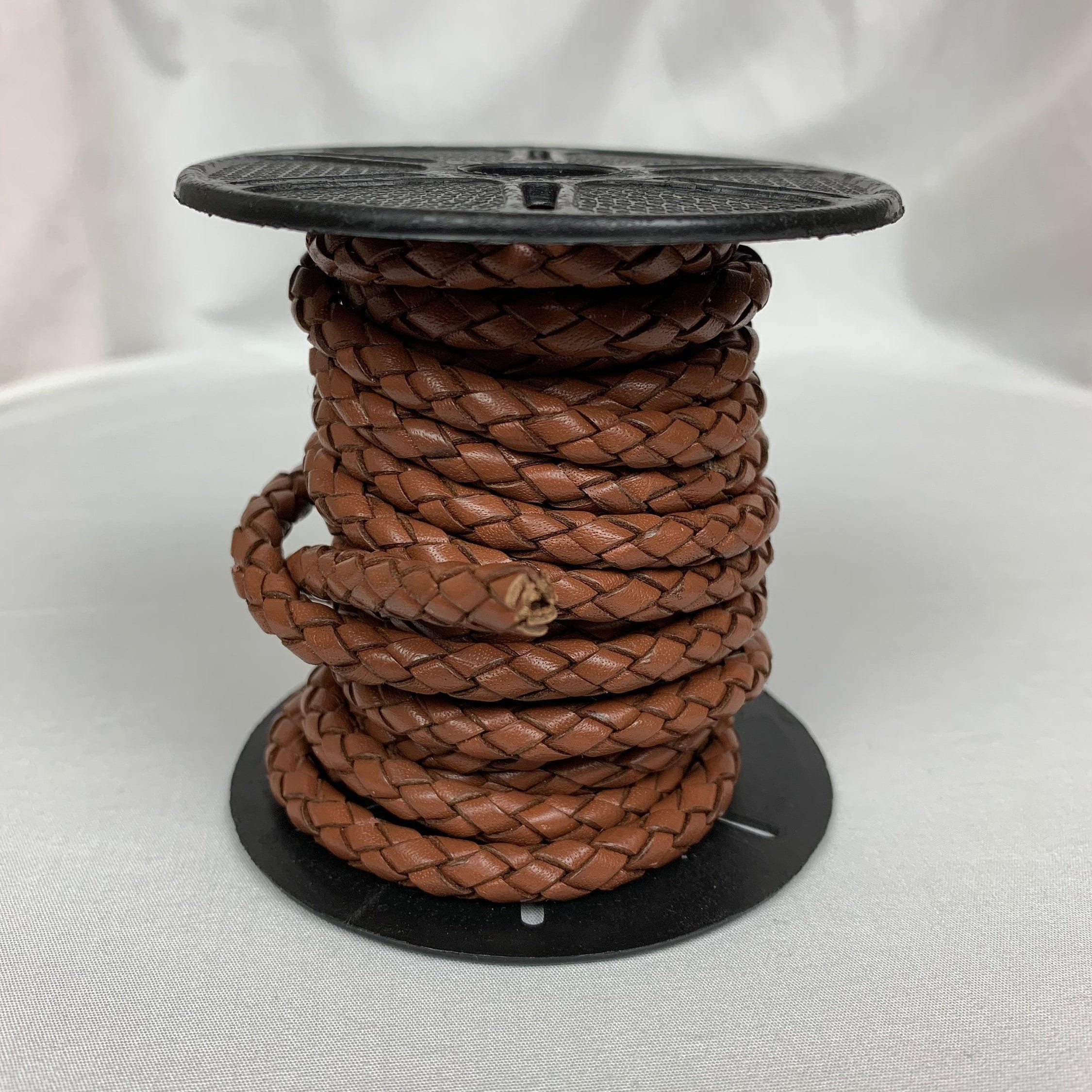 Braided Dark Brown Leather Bolo Cord 350 Inches / 29 Feet 6mm 1/4-inch  Thickness 4361 -  Canada