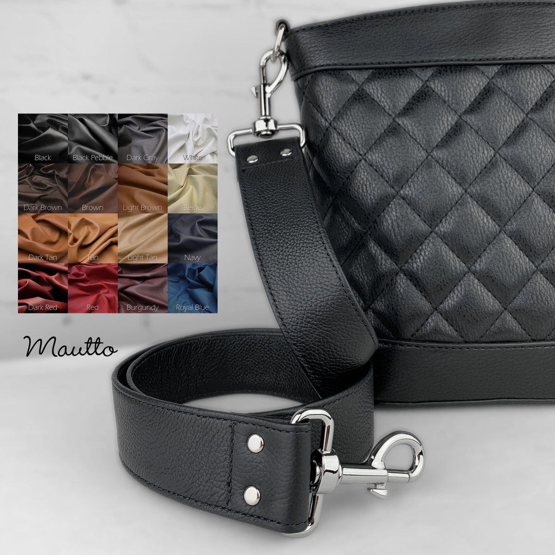 Black Leather Strap for Louis Vuitton Speedy, NeoNoe, Trevi, Metis etc -  3/4 inch (19mm) Wide - Adjustable Shoulder to Crossbody Lengths
