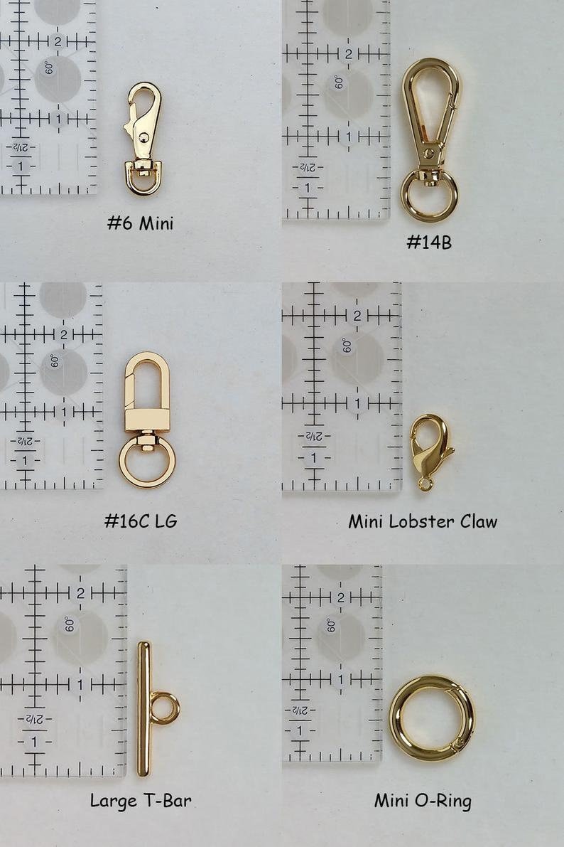 Clip and clasp styles for woven leather chain straps for bags, purses and handbags.