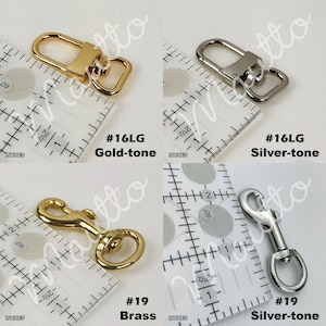Swiveling clip styles and finishes available for petite leather straps by Mautto.