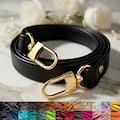 Black Pebble Leather Purse Strap – Customize Length and Connector Styles