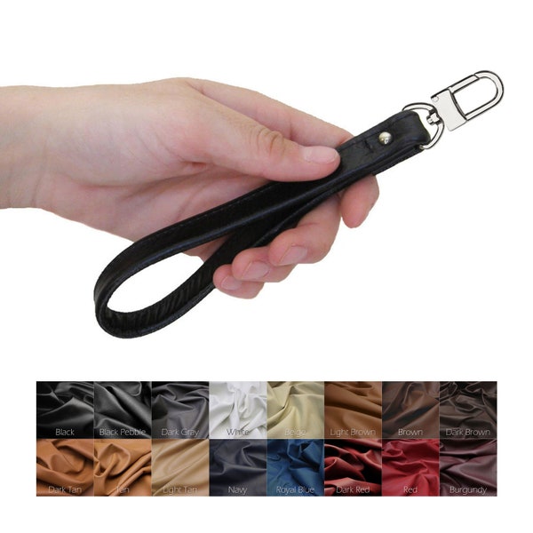 Leather Wristlet (Wrist) Strap with Swivel Clasp - 3/4" Wide - Your Choice of Leather and Swiveling Clip - Made to Order