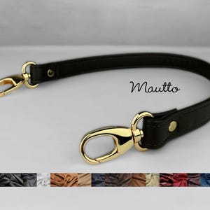 Correa corta para hombro o asa - 20" (pulgadas) de largo - 0,75" (pulgadas) de ancho - Correa de cuero para bolso/cartera - Elija el estilo de cuero y conector