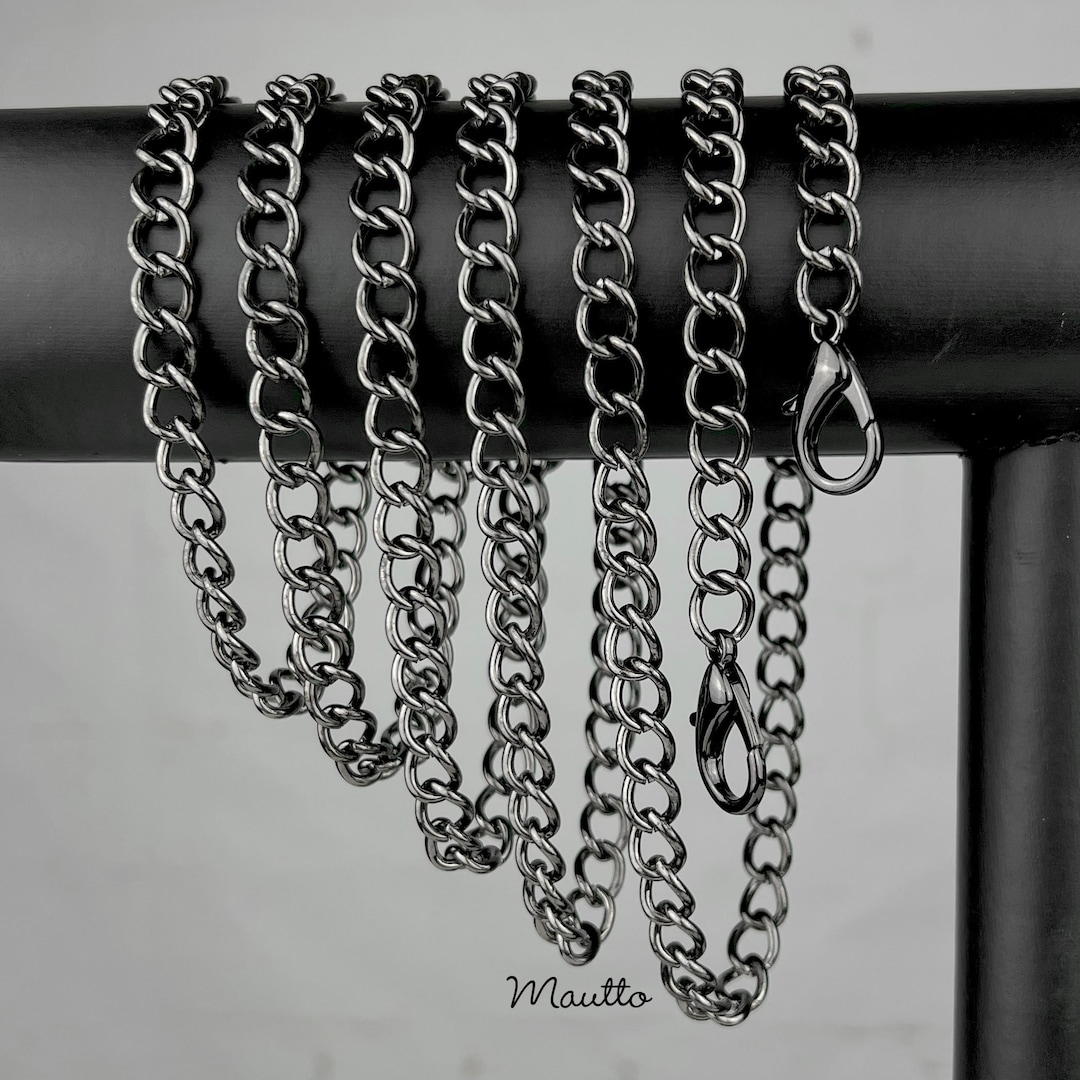 Petite Gunmetal Chain Strap for Accessory Purse Clutch Wallet or Cell ...