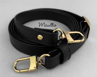 Black Leather Strap for Louis Vuitton Speedy, NeoNoe, Trevi, Metis etc - 3/4 inch (19mm) Wide - Adjustable Shoulder to Crossbody Lengths