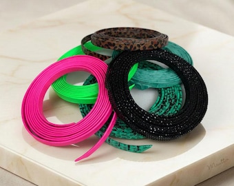 Exotic Embossed Leather Lace Strip, DIY Crafting, 1/4" x 36"