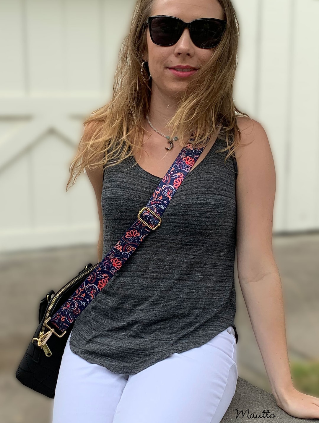 Art Nouveau Strap for Handbags Purses Colorful Floral Design