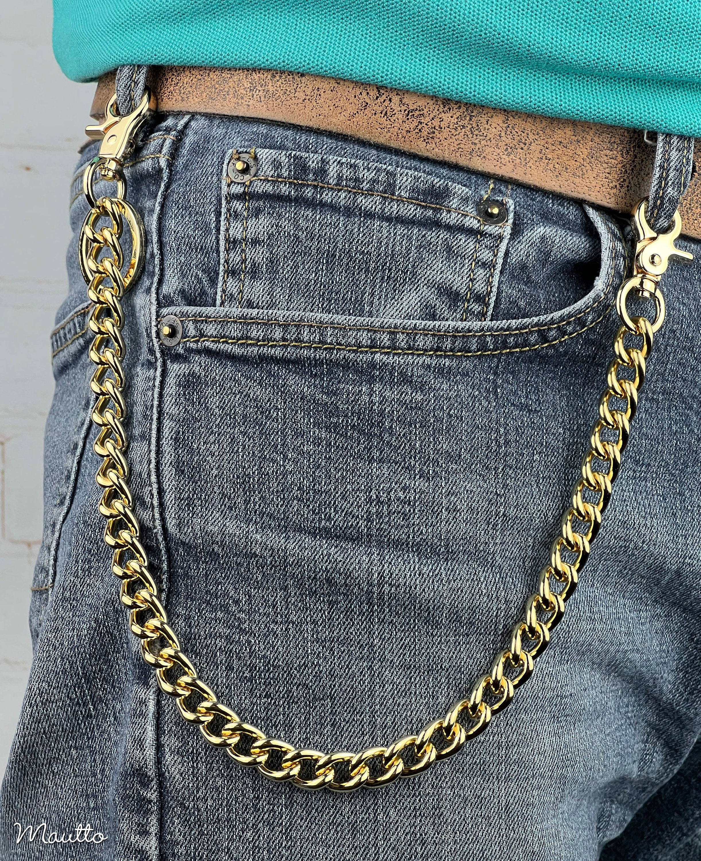 Wallet Chain / Key Tether - Large/thick Chain - Gold or Wallet Chain / Key Tether - Large/thick Chain - Gold or