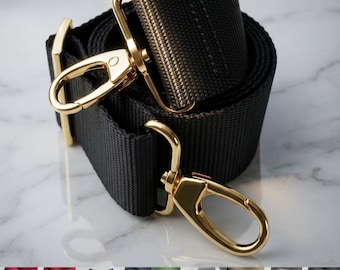 2" Wide Nylon Guitar Style Bag Strap – Adjustable Crossbody Length, Customize Color & Clasps