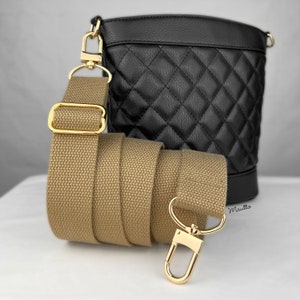 Khaki-brauner strapazierfähiger Stoff-Beutelgurt (verstellbar von 32-56"Schulter bis Crossbody-Länge) - Benutzerdefiniertes dickes Baumwoll-Leinwandgewebematerial 1,5"breit