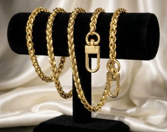 Gold Braided Chain Strap – Wheat-Style, Luxury Handbag Replacement