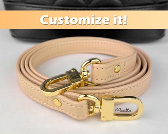 Light Tan Leather Vachetta Purse Strap: Customize Length Shoulder