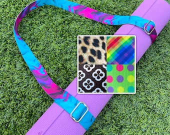 Adjustable Yoga Mat Carrier Strap: USA Made, Customizable Patterns