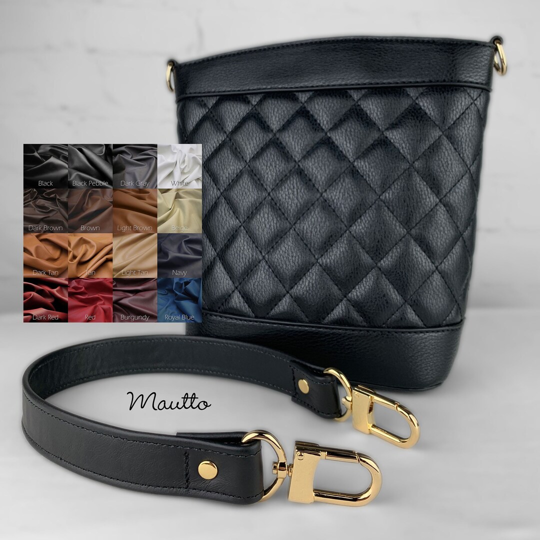 Classic NICKEL Chain Bag Strap with Leather Weaved Through - Choice of  Leather, Length & Hooks, Mautto Handbags