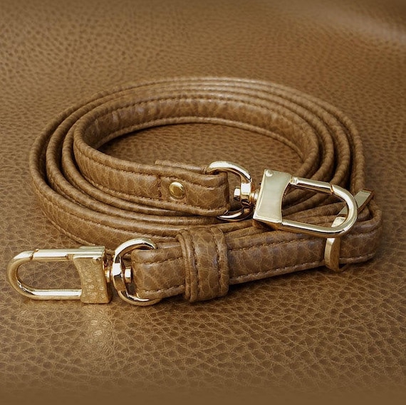 TAN Premium Faux Leather Purse Strap 1/2 Wide Gold 