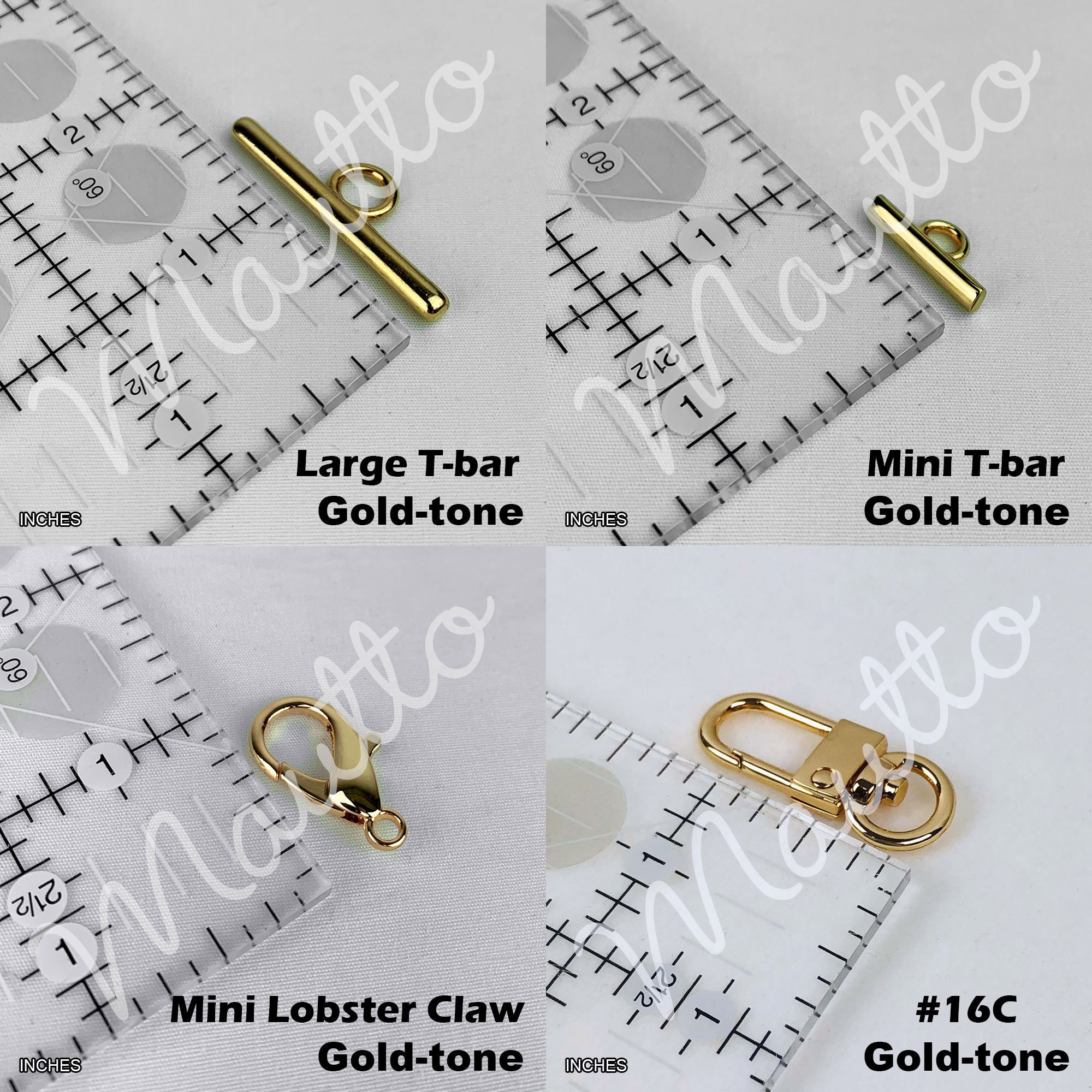 Gold Chain Strap With Genuine Leather Woven-in | 3/8 Inch