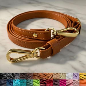 Adjustable Leather Crossbody Bag Strap, Replacement Purse Strap, 1/2-inch Wide, Customize Color & Clasps