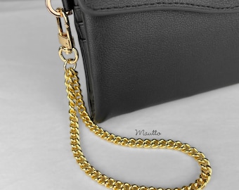 Luxus Handschlaufe für Brieftasche Handy Kupplung, Hand Schlaufe Lanyard Strap, Mini klassischen Panzer Links, 1/4 "breite, personalisieren Größe Verschluss Gold Silber