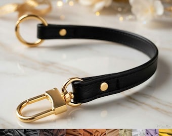 Leather Key Leash – Purse Key Finder, Gold or Silver Finish, Customize Color